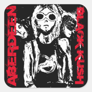 ABERDEEN BLACK KUSH SQUARE STICKER