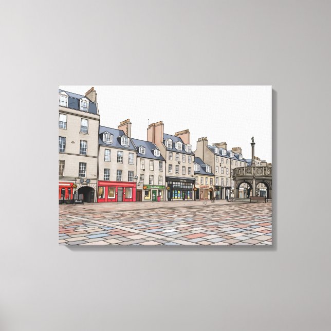 Aberdeen Castlegate view canvas print (Front)