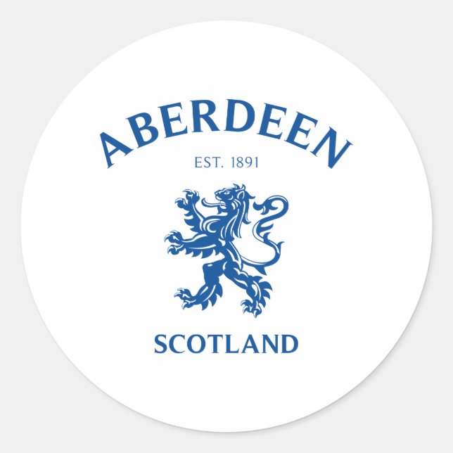 ABERDEEN CLASSIC ROUND STICKER (Front)