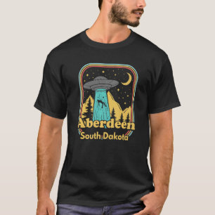Aberdeen South Dakota Ufo Alien 80s Retro State Pr T-Shirt