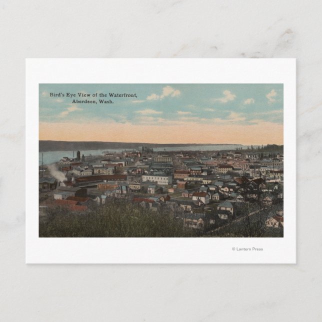 Aberdeen, WA - Bird's Eye View of Waterfront Postcard (Front)