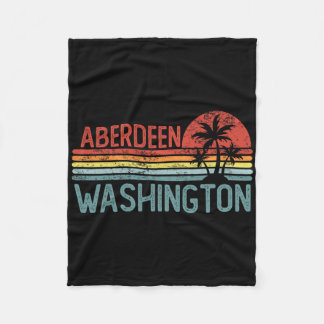 Aberdeen Washington Funny Usa City Trip Home Roots Fleece Blanket