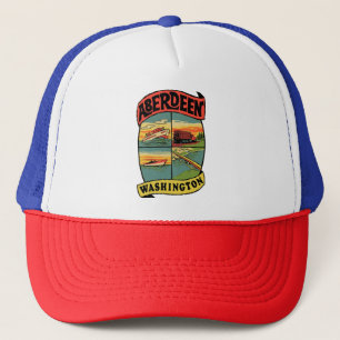 Aberdeen Washington Vintage Travel Trucker Hat