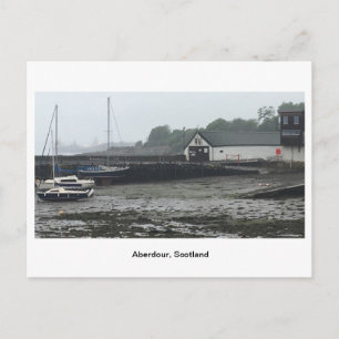 Aberdour - Boats in front of the Harbour buildings Postcard