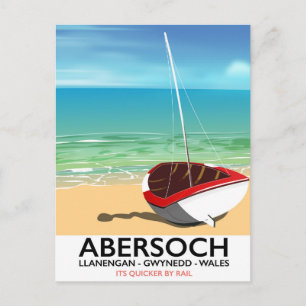 Abersoch, Llanengan  Wales travel poster Postcard