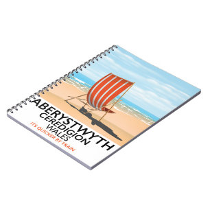 Aberystwyth Wales seaside travel poster Spiral Notebook
