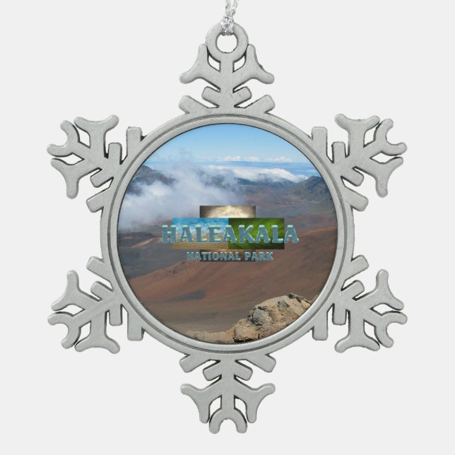 ABH Haleakala Snowflake Pewter Christmas Ornament (Front)