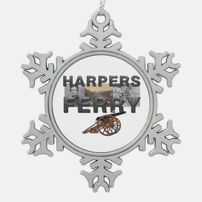 ABH Harper's Ferry Snowflake Pewter Christmas Ornament (Front)
