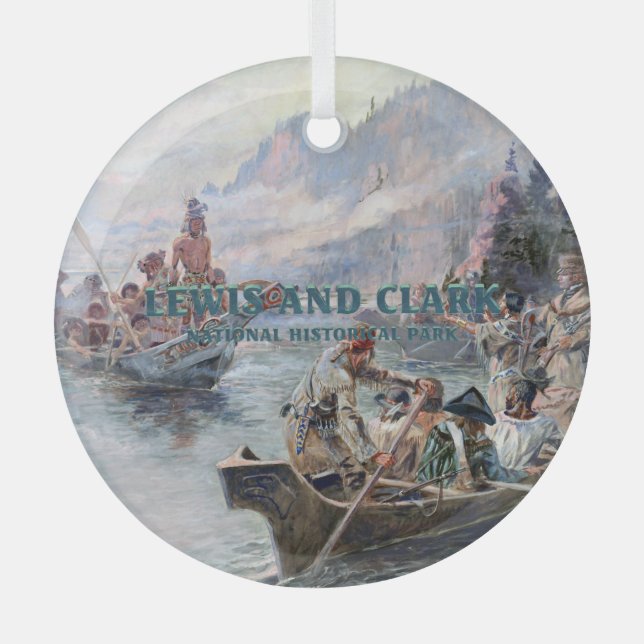 ABH Lewis and Clark Glass Ornament (Front)
