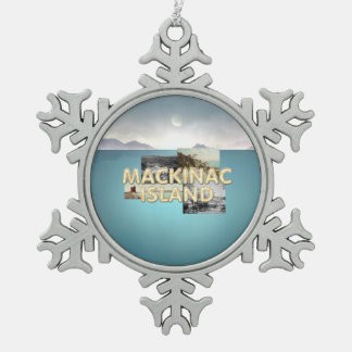 ABH Mackinac Island Snowflake Pewter Christmas Ornament