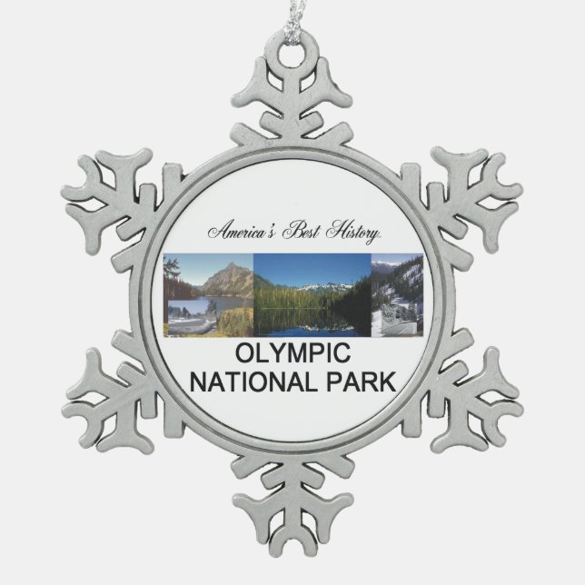 ABH Olympic National Park Snowflake Pewter Christmas Ornament (Front)