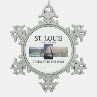 ABH St. Louis Gateway Snowflake Pewter Christmas Ornament