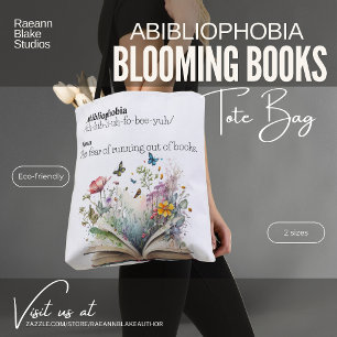 Abibliophobia Blooming Books Tote Bag