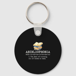 Abibliophobia definition funny reading book worm key ring