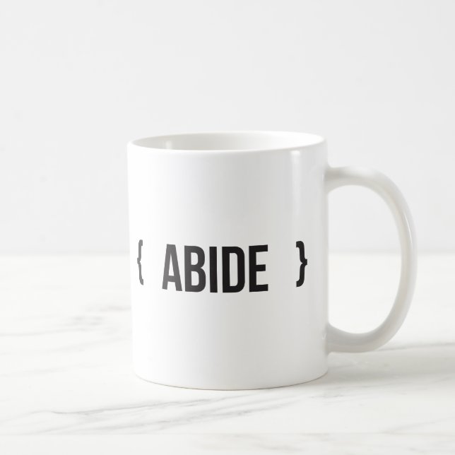 Abide - Bracketed - Black and White Coffee Mug (Right)