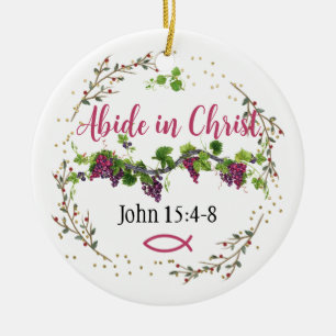 Abide in Christ Ceramic Tree Decoration