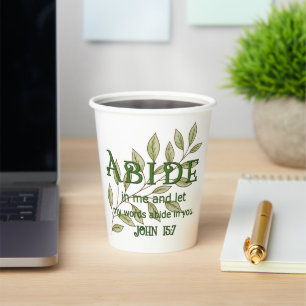 Abide In Me Christian Paper Cups