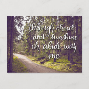 Abide With Me Hymn Hand Lettered Postcard
