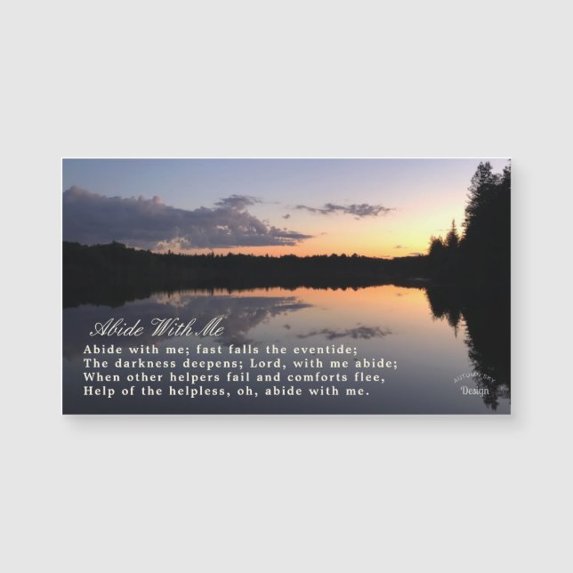 Abide With Me Inspiring Sunset Photography Magnet (Front)