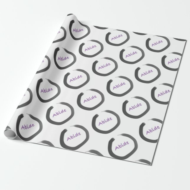 Abide Zen Buddhist Enso Circle Wrapping Paper (Unrolled)