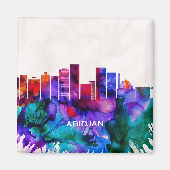 Abidjan Skyline Magnet (Front)