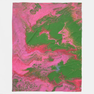 Abigail 2 Crazy Pink Green Abstract Blanket