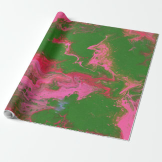 Abigail 2 Crazy Pink Green Abstract Wrapping Paper