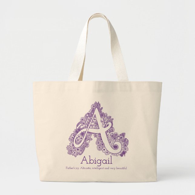 Abigail A doodle monogram tote bag (Front)