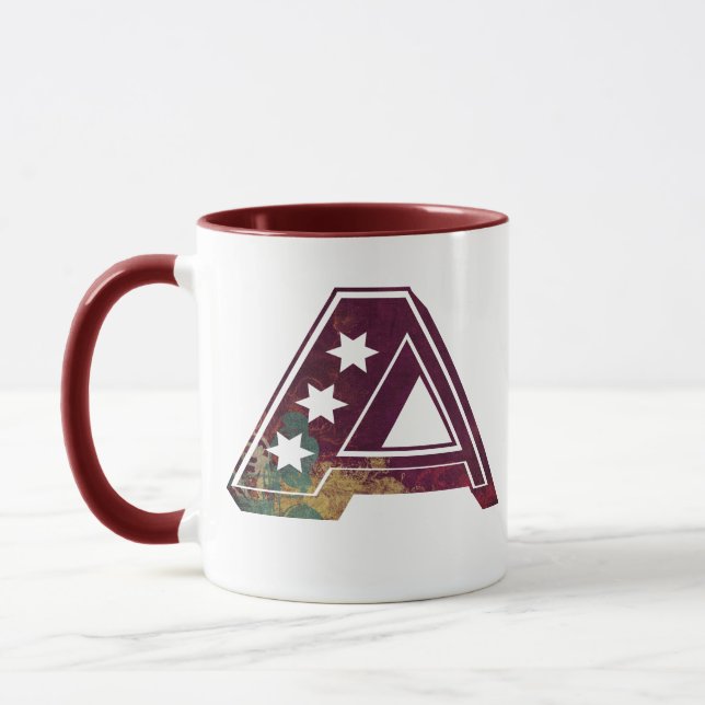 ABIGAIL -A- maroon vintage grunge Mug (Left)