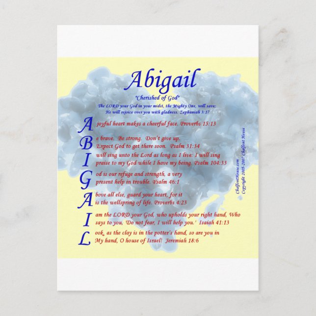 Abigail Acrostic Postcard (Front)