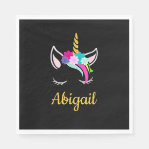 Abigail Dark Unicorn Name T-Shirt Napkin