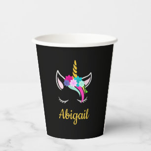 Abigail Dark Unicorn Name T-Shirt Paper Cups