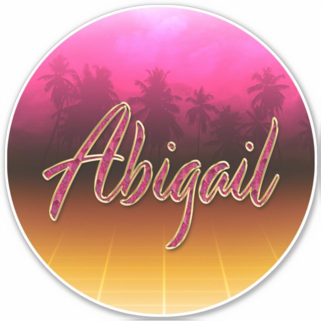 Abigail First Name golden pink sticker (Front)
