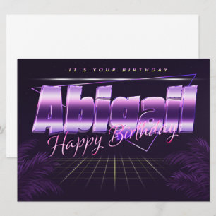 Abigail Name Vorname lila retro Karte Geburtstag Card