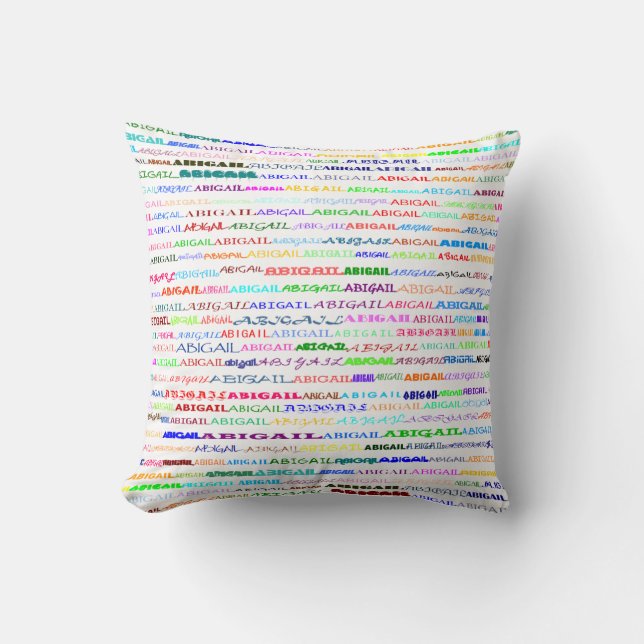 Abigail Text Design II Throw Pillow (Front)