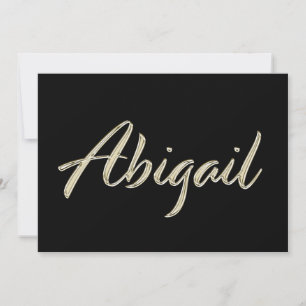 Abigail white gold Handwriting Karte Card