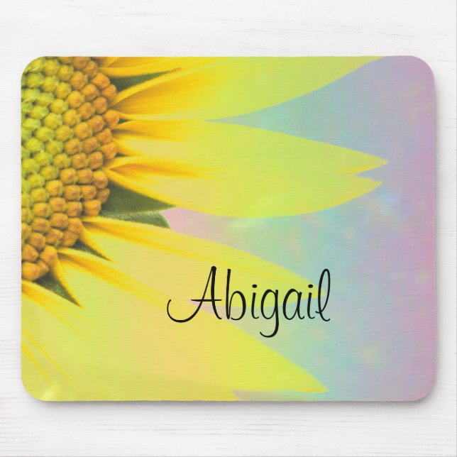 Abigal rainbow sunflower mouse pad (Front)