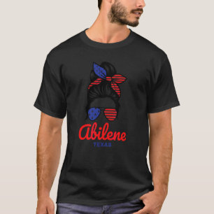 Abilene Texas Retro Messy Bun T-Shirt