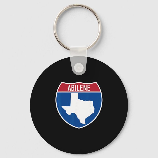 Abilene Texas Tx Interstate Highway Vacation Souve Key Ring (Front)