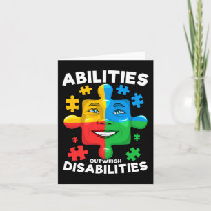 Abilities Outweigh Disabilities Autism awareness I Card