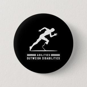 Abilities Outweigh Disabilities Running Marathon 2 6 Cm Round Badge