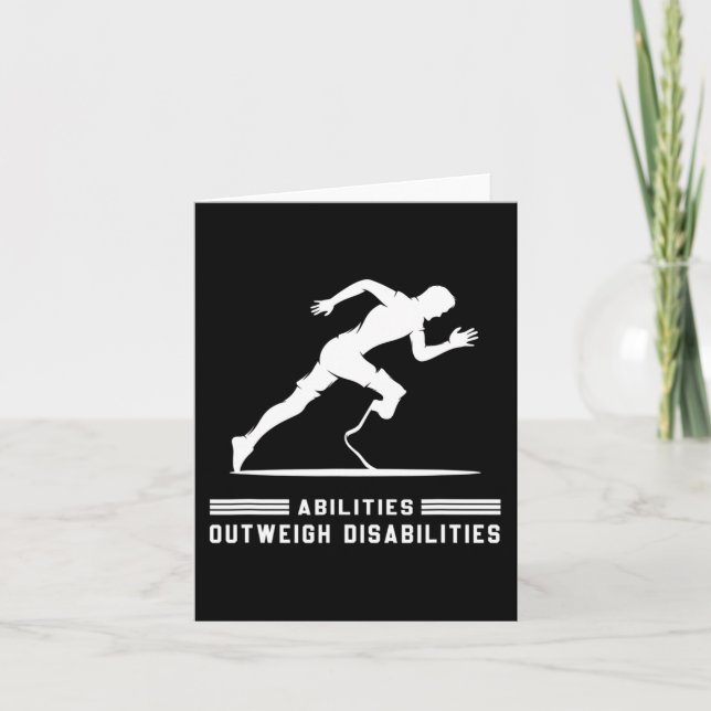 Abilities Outweigh Disabilities Running Marathon 2 Card (Front)