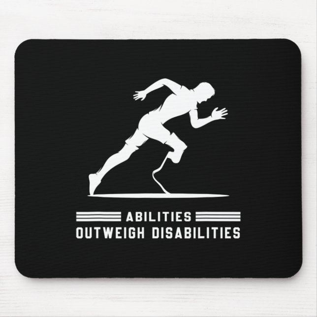 Abilities Outweigh Disabilities Running Marathon 2 Mouse Pad (Front)