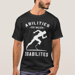 Abilities Outweigh Disabilities Running Marathon  T-Shirt