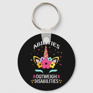 Abilities Outweigh Disabilities Unicorn Autism Awa Key Ring