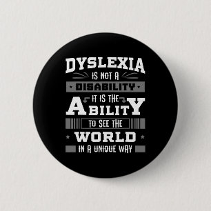 Ability Ribbon Learning Disability Dyslexic Gift  6 Cm Round Badge