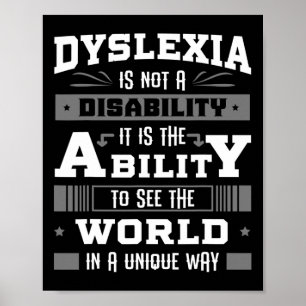 Ability Ribbon Learning Disability Dyslexic Gift Poster