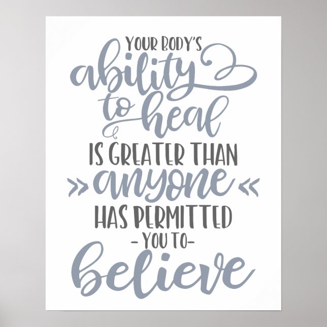 Ability to Heal, Chiropractic Office Decor, Chiro Poster (Front)