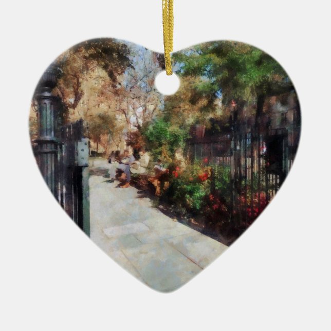 Abingdon Square Park Greenwich Village Ceramic Tree Decoration (Front)