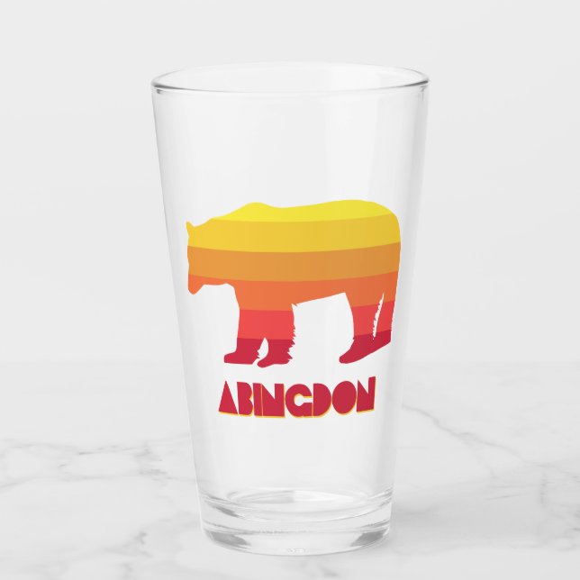 Abingdon Virginia Rainbow Bear Glass (Front)